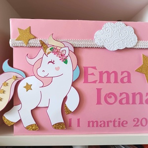 Cutie pentru dar botez fetițe Unicorn roz - Artynos.ro