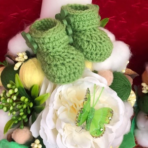 Botoșei croșetați în miniatură decor lumânări botez fetițe băieți - Artynos.ro