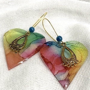 Cercei handmade unicat din rasina - Artynos.ro