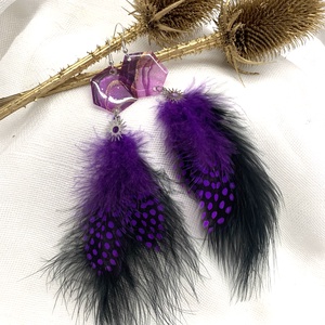 Cercei handmade unicat din pene naturale - Artynos.ro