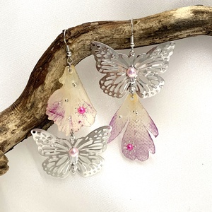 cercei handmade unicat din rasina si flori naturale 00114 - Artynos.ro