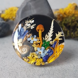 Inel unicat cu flori inel reglabil inel otel inoxidabil inel plante naturale cadou eco friendly padure natura colega - Artynos.ro