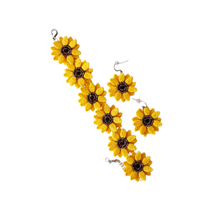 Set Floarea Soarelui Cercei Bratara, Bijuterii, Seturi de bijuterii, Broderie, Aceste bijuterii sunt ideale pentru iubitorii de accesoriu unicat, fiind o alegere perfectă pentru ..., ARTYNOS