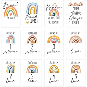 Set 20 cartonase aniversare de tip baby milestone pentru fotografierea bebelusului - Artynos.ro