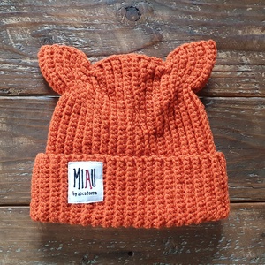 Caciula cu Urechi MIAU Ginger Cat - Artynos.ro