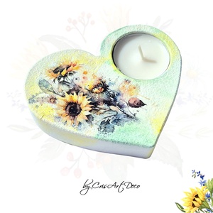 Suport decorativ pentru lumanare - buchet floarea soarelui 113918 - Artynos.ro