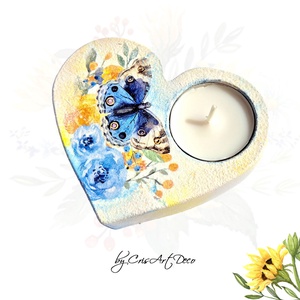 Suport decorativ pentru lumanare - fluturas 115132, Casă & Stil de viață, Lumânări, parfumuri, arome, Suport lumânări, Decoupage, transfer și tehnici șervețel, Pictură, ARTYNOS