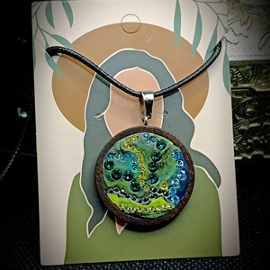 Pandantiv lemn cristale Swarovski  - Artynos.ro