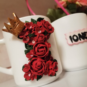 Cana personalizata cu initiala lucrata cu fimo - Artynos.ro