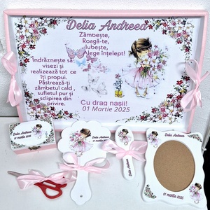 Set mot/turta fetita cu flori 6 accesorii - Artynos.ro