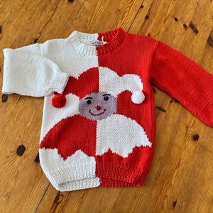 Pulover tricotat manual copii Clovn - Artynos.ro