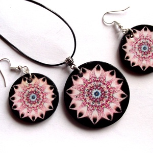 set bijuterii lemn cu mandala 42903 - Artynos.ro