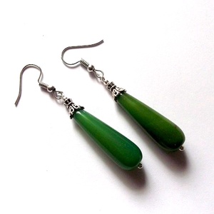 cercei agate verde crud 46288 - Artynos.ro