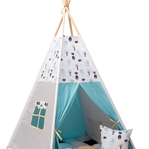 Cort TeePee Animăluțe mentă  - Artynos.ro