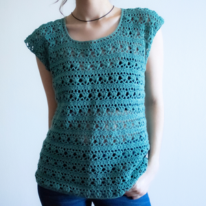 M - Bluza crosetata din fir de bumbac  - Artynos.ro