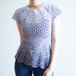 S - Bluza crosetata din fir de bumbac in degrade - Artynos.ro