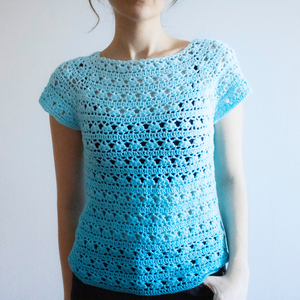 S - Bluza crosetata din fir de bumbac in degrade - Artynos.ro