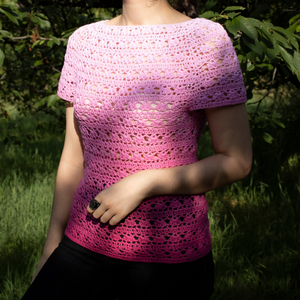 S - Bluza crosetata din fir de bumbac in degrade - Artynos.ro