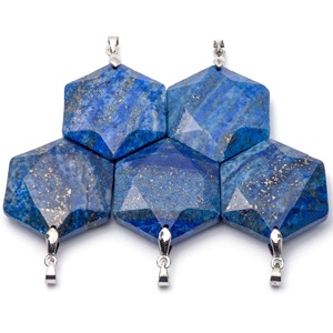 Pandantiv hexagonal din lapis lazuli natural - Artynos.ro