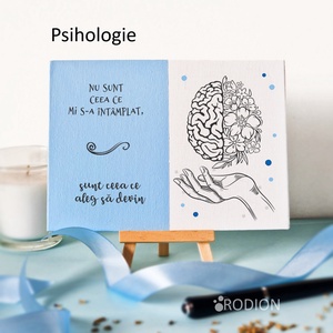 Placheta cadru didactic PSIHOLOGIE personalizata cu mesaj lucrata manual - Artynos.ro