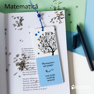 Semn de carte MATEMATICA cadru didactic personalizat cu mesaj lucrat manual - Artynos.ro