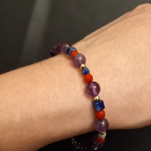 Bratara handmade cu pietre semipretioase si argint - Artynos.ro